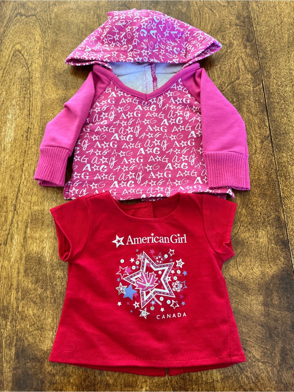 American Girl star AG hoodie and AG Canada shirt